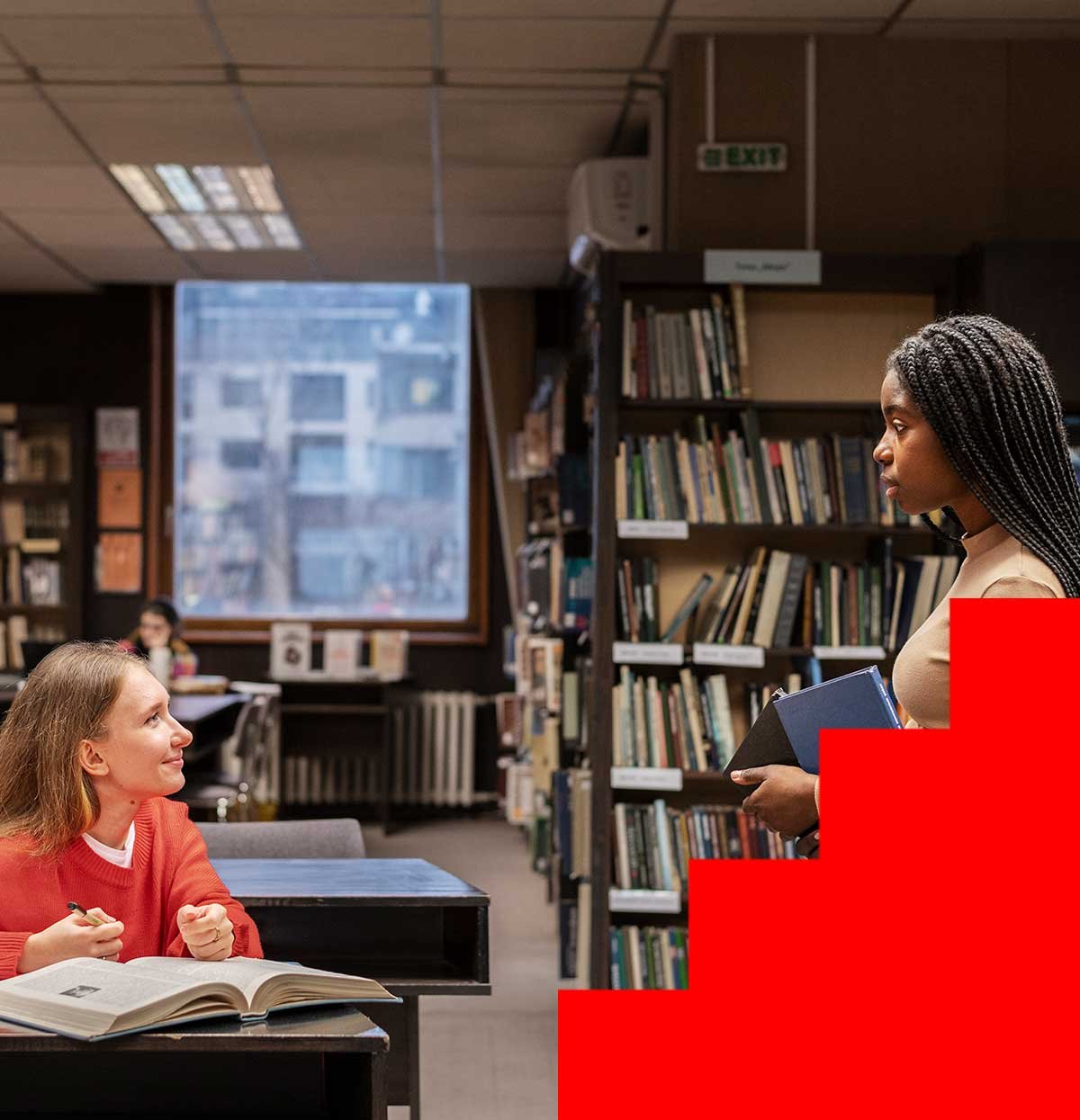 Students in a university library